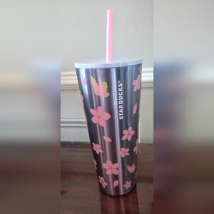 Starbucks Limited Edition Pink Cherry Blossom Metallic Tumbler, NWT